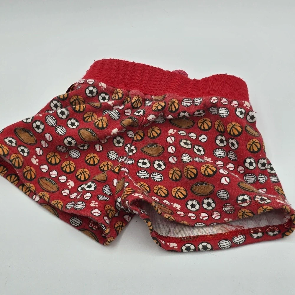 VTG Build A Bear Play‎ Ball Red Blue Athletic Shorts Teddy Clothes Outfit